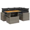 vidaXL 5-delige Loungeset met kussens poly rattan grijs