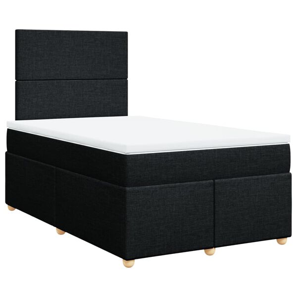 vidaXL Boxspring met matras stof zwart 120x190 cm