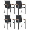 vidaXL Tuinstoelen 4 st 55x61,5x90 cm textileen en staal zwart