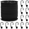 vidaXL Bungee Koorden met Haken 6 mm Zwart PP en rubber