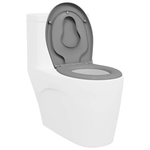 vidaXL Toiletzitting Grijs 47 x 37 x 4 cm Duroplast
