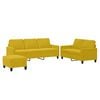 vidaXL 3-delige Loungeset met kussens fluweel geel
