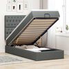 vidaXL Ottoman bed met matras en LED's 90x190cm stof donkergrijs