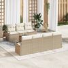 vidaXL Tuinbankenset met kussen 8 pcs Beige poly rattan