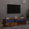 vidaXL Tv-meubels met LED-verlichting 2 st bewerkt hout oud hout