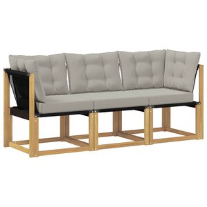vidaXL 3 st Outdoor Midden- en Hoeksalon Wit