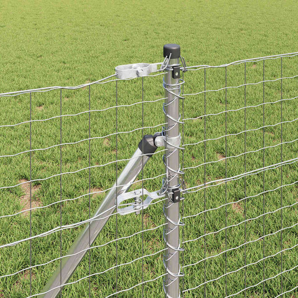 vidaXL Hek met Paal Zilver 0,4 x 50 m Staal en PVC