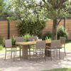 vidaXL Tuin eettafelset 7 pcs Grijs poly rattan
