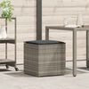 vidaXL Kussenbox met opslag Grijs 50 x 50 x 50 cm poly rattan