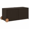 VidaXL Tuinbox met wielen 283 L poly rattan bruin