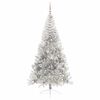 vidaXL Kunstmatig Voorverlicht Kerstboom met 300 LED Zilver 210 cm PET