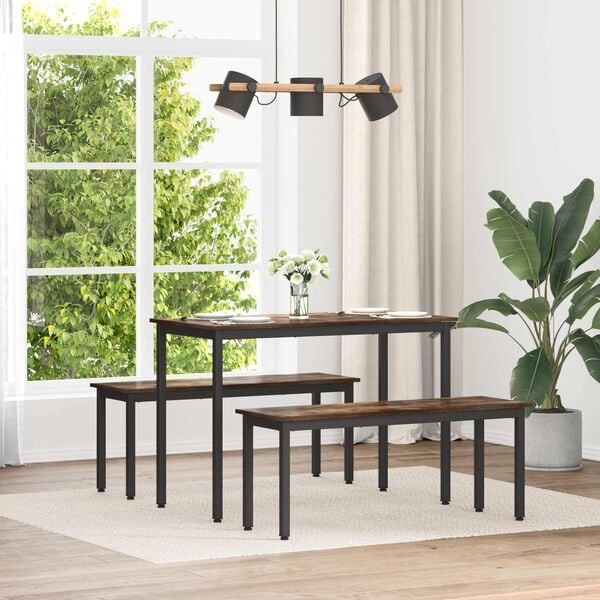 vidaXL Bank Rook Eik 110 x 35 x 45 cm Bewerkt hout