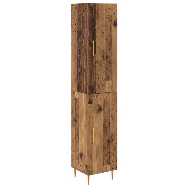 vidaXL Hoge kast 2 pcs Oud Hout Bewerkt hout