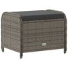 vidaXL Tuinkruk met kussen 58x46x46 cm poly rattan grijs