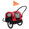 vidaXL Fietstrailer en kinderwagen 2-in-1 rood en zwart