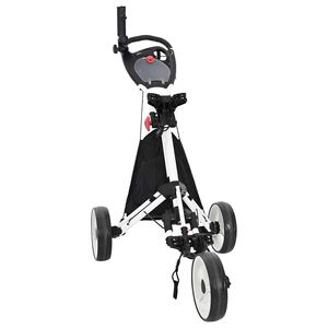 vidaXL Golf trolley Zwart en Wit Aluminium Opvouwbaar