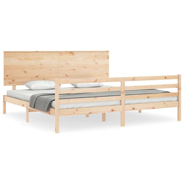 vidaXL Bedframe met hoofdbord massief hout 200x200 cm