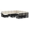 vidaXL Tuinbankenset 13 pcs Zwart en Cream Wit poly rattan
