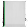 vidaXL Fotostudioset met 3 katoenen achtergronden en frame 3x3 m