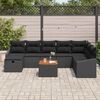 vidaXL Tuin Sofa Set met kussen met opslag 9 pcs Zwart Poly riet
