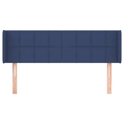 vidaXL Hoofdbord met randen 147x16x78/88 cm stof blauw