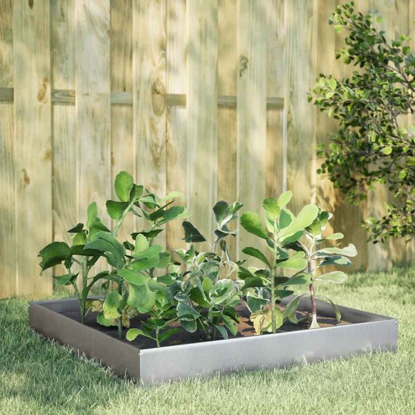 vidaXL Plantenbak verhoogd 100x100x26 cm gegalvaniseerd staal