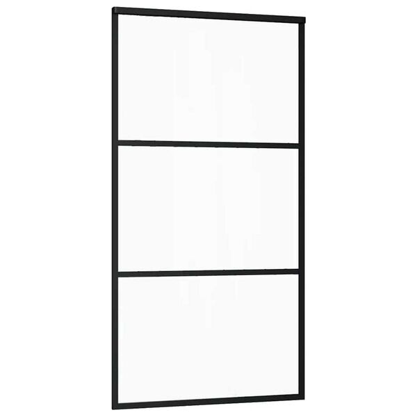 vidaXL Schuifdeur met beslagset 102x205 cm aluminium en ESG-glas