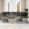 vidaXL Tuin Sofa Set met opslag 7 pcs Lichtgrijs poly rattan