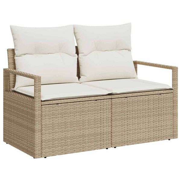 vidaXL Tuin Eetset met kussen met kussen 7 pcs Beige en Cr&egrave;me