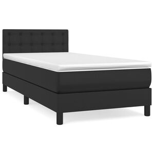 vidaXL Boxspring met matras kunstleer zwart 80x200 cm