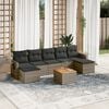 vidaXL 8-delige Loungeset met kussens poly rattan grijs