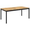 vidaXL Tuindiner tafel Whitewash en zwart 147 x 88,5 x 75 cm