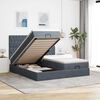 vidaXL Ottoman bed met matrassen 200x200cm fluweel donkergrijs