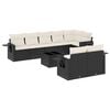 vidaXL 9-delige Loungeset met kussens poly rattan zwart