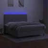 vidaXL Boxspring met matras en LED stof lichtgrijs 160x200 cm