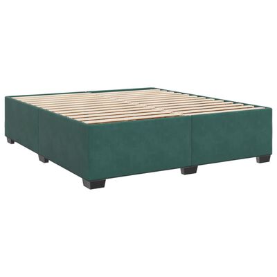 vidaXL Boxspring met matras fluweel donkergroen 200x200 cm