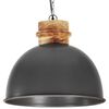vidaXL Hanglamp industrieel rond E27 50 cm massief mangohout grijs