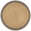 vidaXL Vloerkleed handgemaakt met grijze rand 150 cm jute