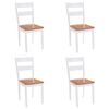 vidaXL Eetkamerstoelen 4 st massief rubberwood wit