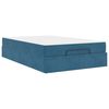 vidaXL Bedframe met matras met matras 2 pcs Blauw Fluweel
