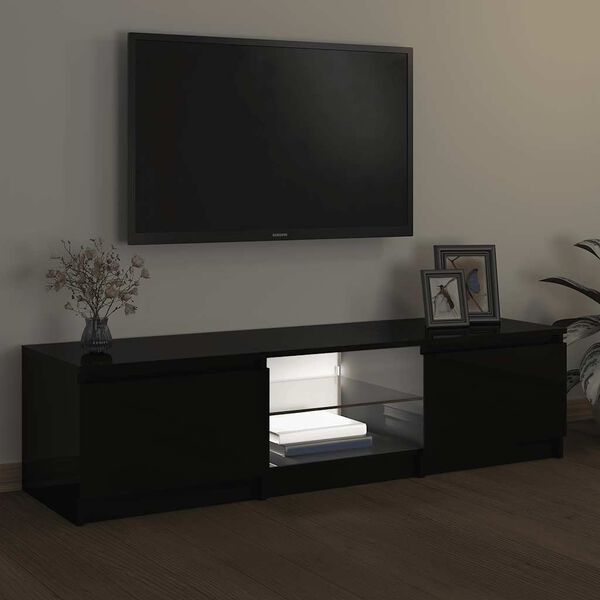 vidaXL Tv-meubel met LED-verlichting 140x40x36 cm zwart