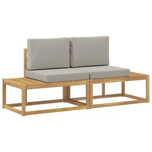 vidaXL Buiten Eind Sofa met kussen 2 Stuk Wit Massief Acaciahout