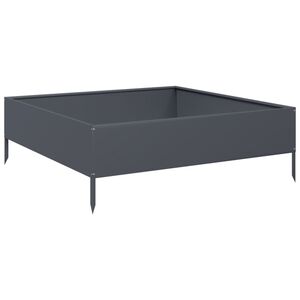 vidaXL Plantenbak verhoogd 100x100x33,5 cm staal antracietkleurig