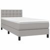 vidaXL Boxspring met matras en LED stof lichtgrijs 100x200 cm