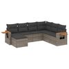 vidaXL 7-delige Loungeset met kussens poly rattan grijs