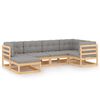 vidaXL 6-delige Loungeset met kussens massief grenenhout