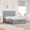 vidaXL Ottoman bed met matras 140x190cm stof lichtgrijs