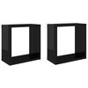 vidaXL Wandschappen kubus 2 st 30x15x30 cm hoogglans zwart