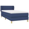 vidaXL Boxspring met matras stof blauw 80x200 cm