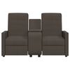 vidaXL Fauteuil 2-zits verstelbaar met bekerhouder stof bruin